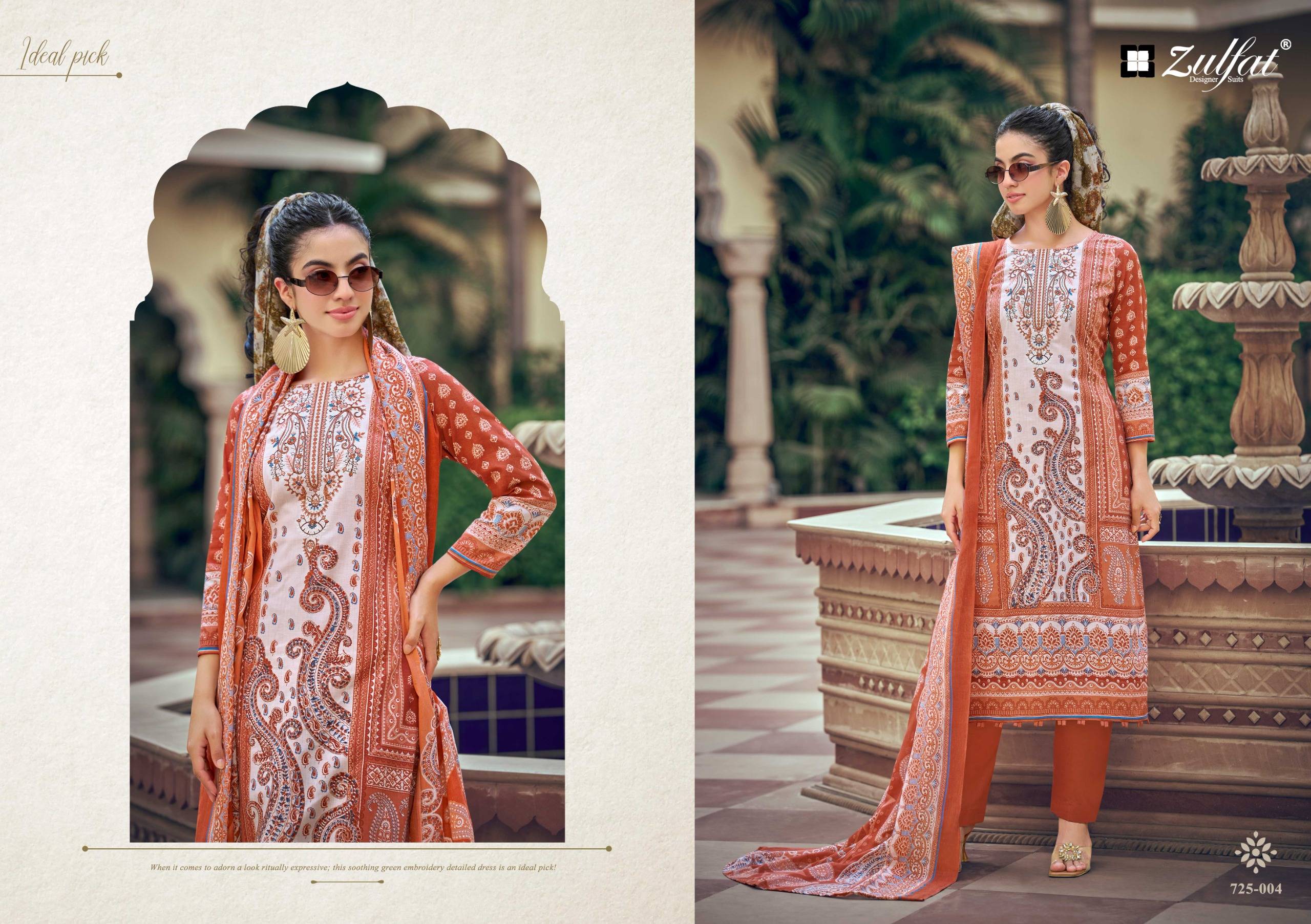SANA SAFINA VOL 6 By Zulfat 01 To 08 Series Designer Suits Beautiful Pakistani Suits Wear Pure Cotton Dresses At Wholesale Price